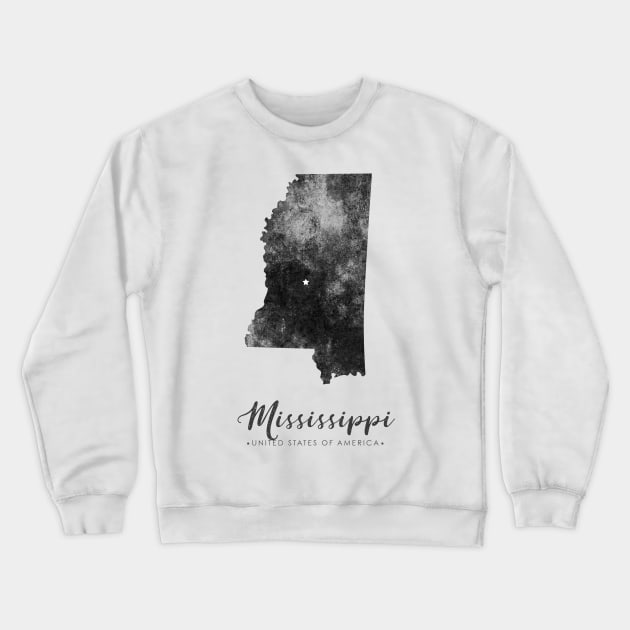 Mississippi state map Crewneck Sweatshirt by StudioGrafiikka